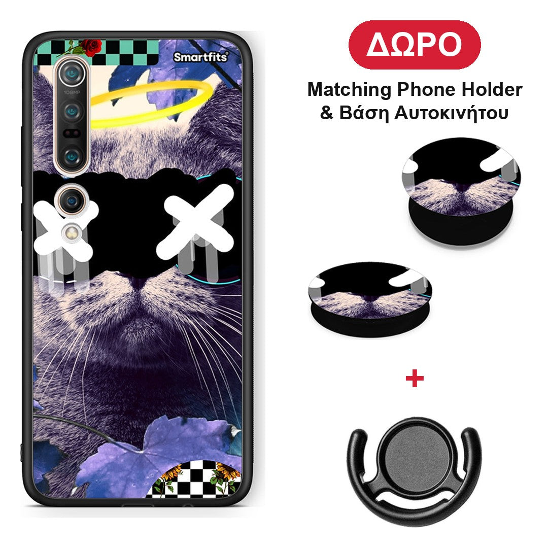Cat Collage - Xiaomi Mi 10 θήκη + Δώρο Phone Holder & Βάση Αυτοκινήτου