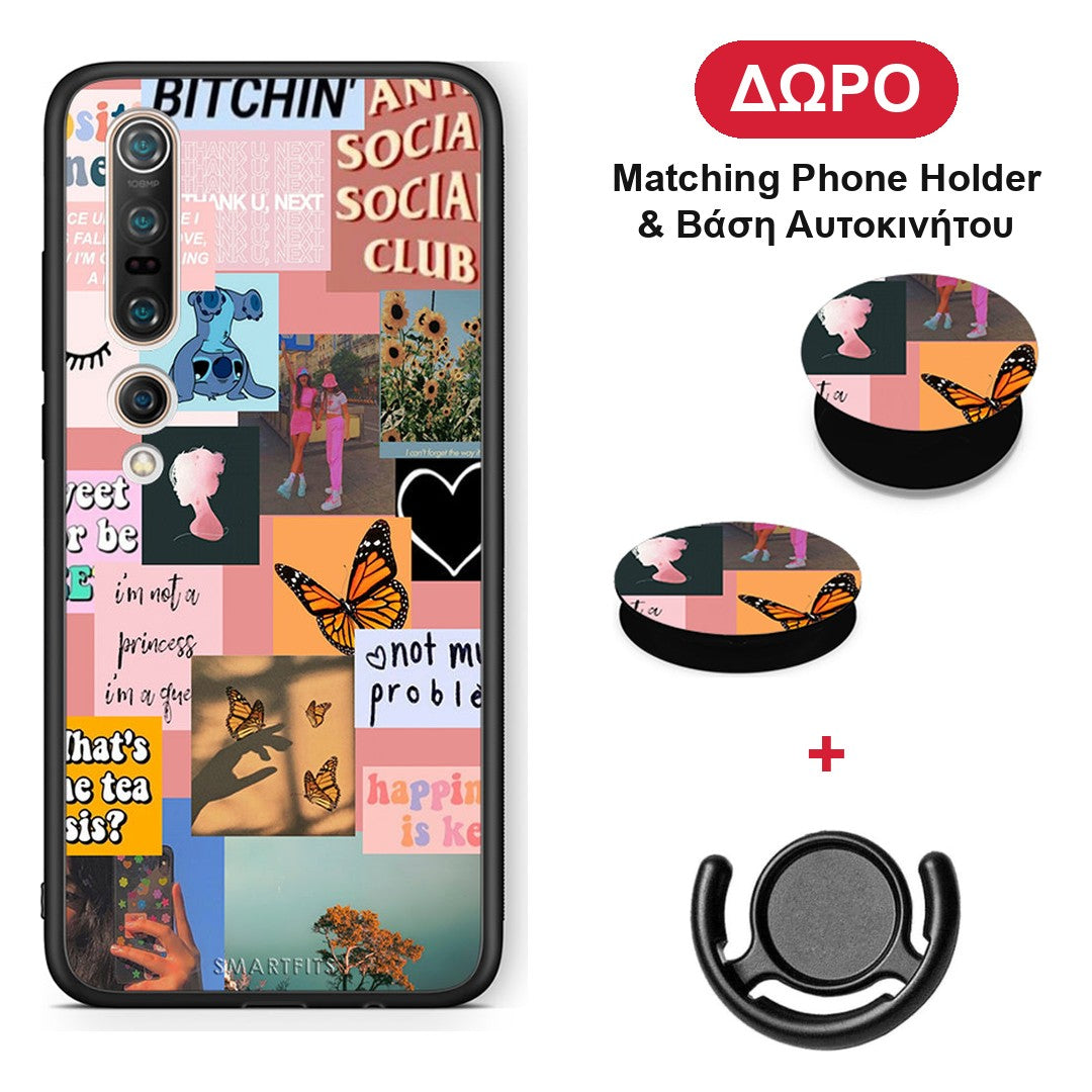 Collage Bitchin - Xiaomi Mi 10 θήκη + Δώρο Phone Holder & Βάση Αυτοκινήτου
