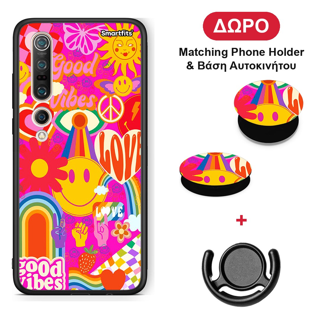 Hippie Love - Xiaomi Mi 10 θήκη + Δώρο Phone Holder & Βάση Αυτοκινήτου