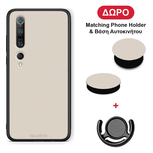 Ivory Beige - Xiaomi Mi 10 θήκη + Δώρο Phone Holder & Βάση Αυτοκινήτου