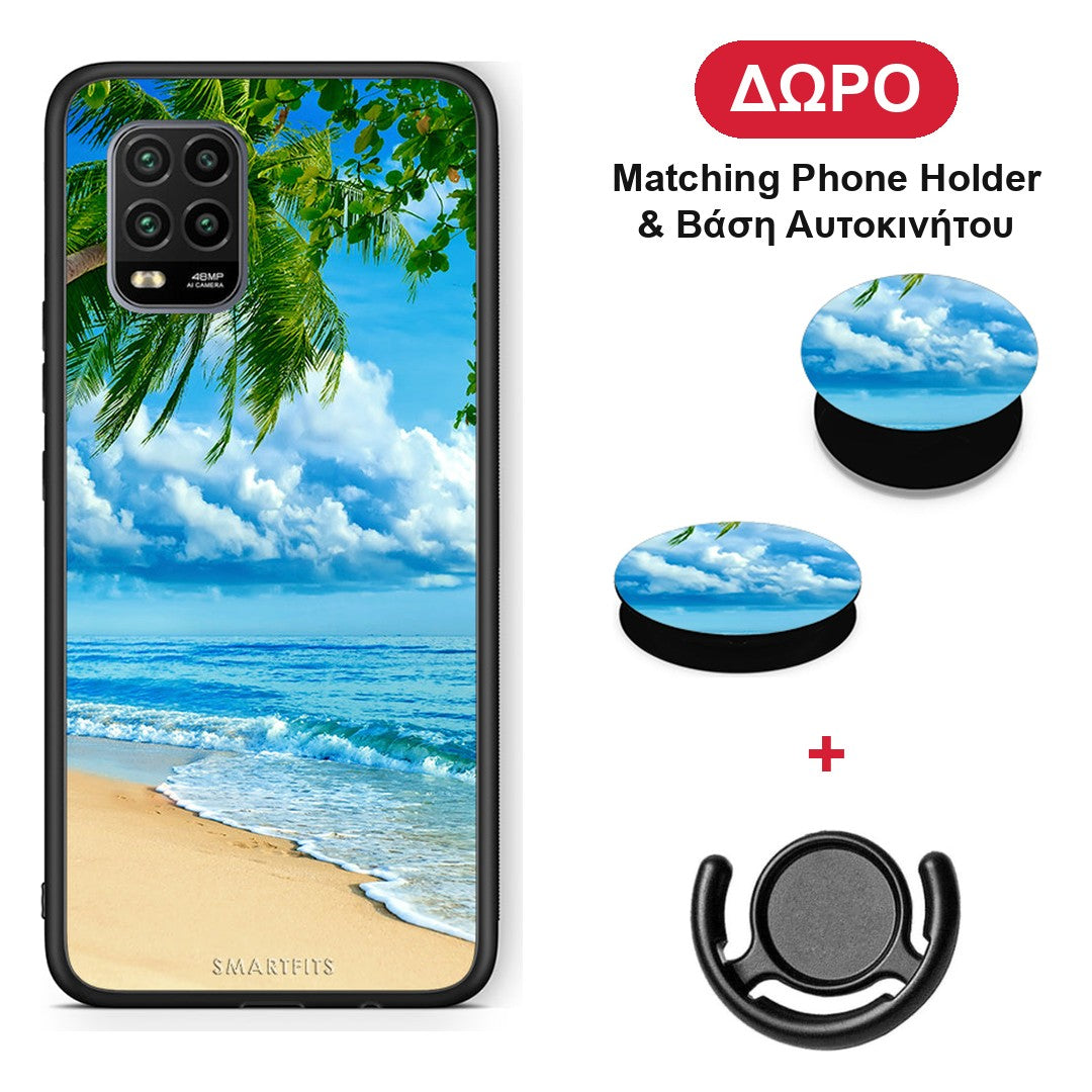 Beautiful Beach - Xiaomi Mi 10 Lite θήκη + Δώρο Phone Holder & Βάση Αυτοκινήτου