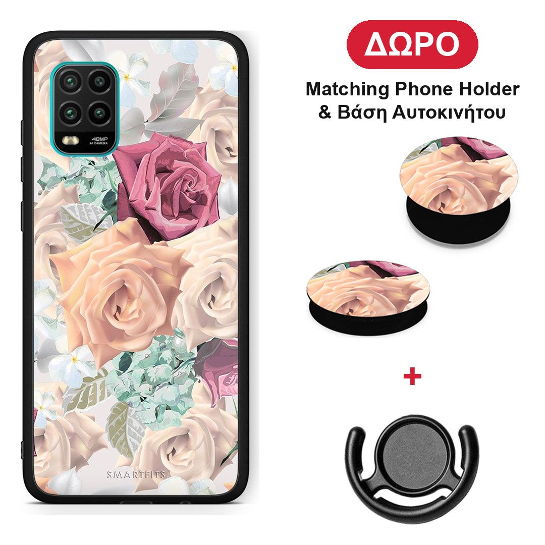 Floral Bouquet - Xiaomi Mi 10 Lite θήκη + Δώρο Phone Holder & Βάση Αυτοκινήτου