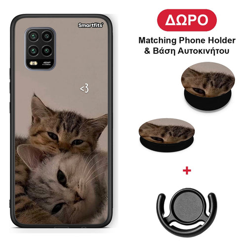 Cats In Love - Xiaomi Mi 10 Lite θήκη + Δώρο Phone Holder & Βάση Αυτοκινήτου