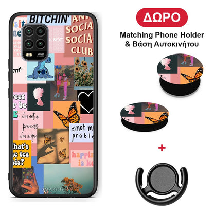 Collage Bitchin - Xiaomi Mi 10 Lite θήκη + Δώρο Phone Holder & Βάση Αυτοκινήτου