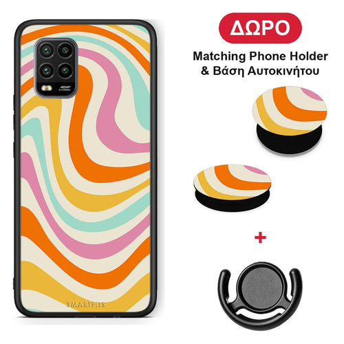 Colourful Waves - Xiaomi Mi 10 Lite θήκη + Δώρο Phone Holder & Βάση Αυτοκινήτου