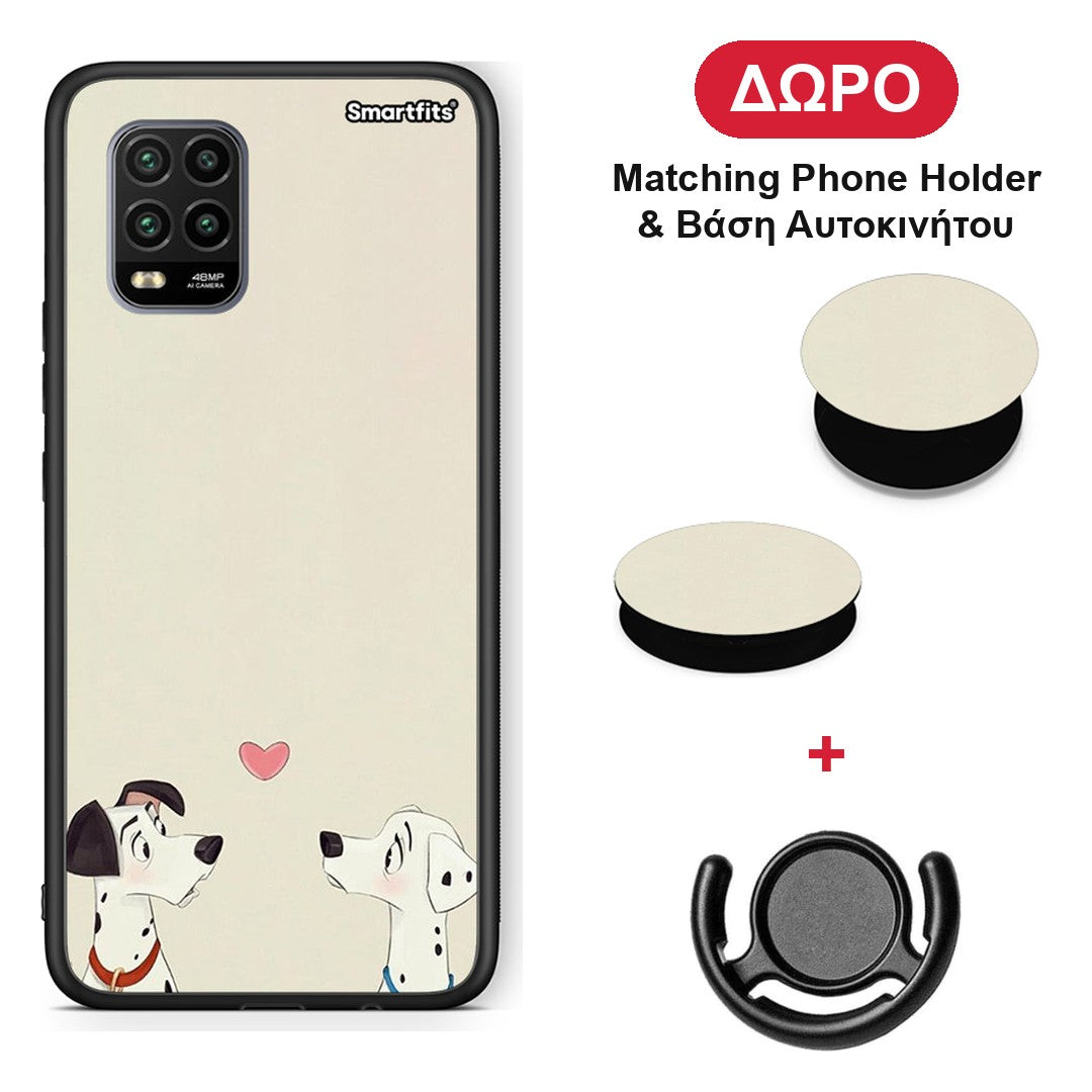 Dalmatians Love - Xiaomi Mi 10 Lite θήκη + Δώρο Phone Holder & Βάση Αυτοκινήτου