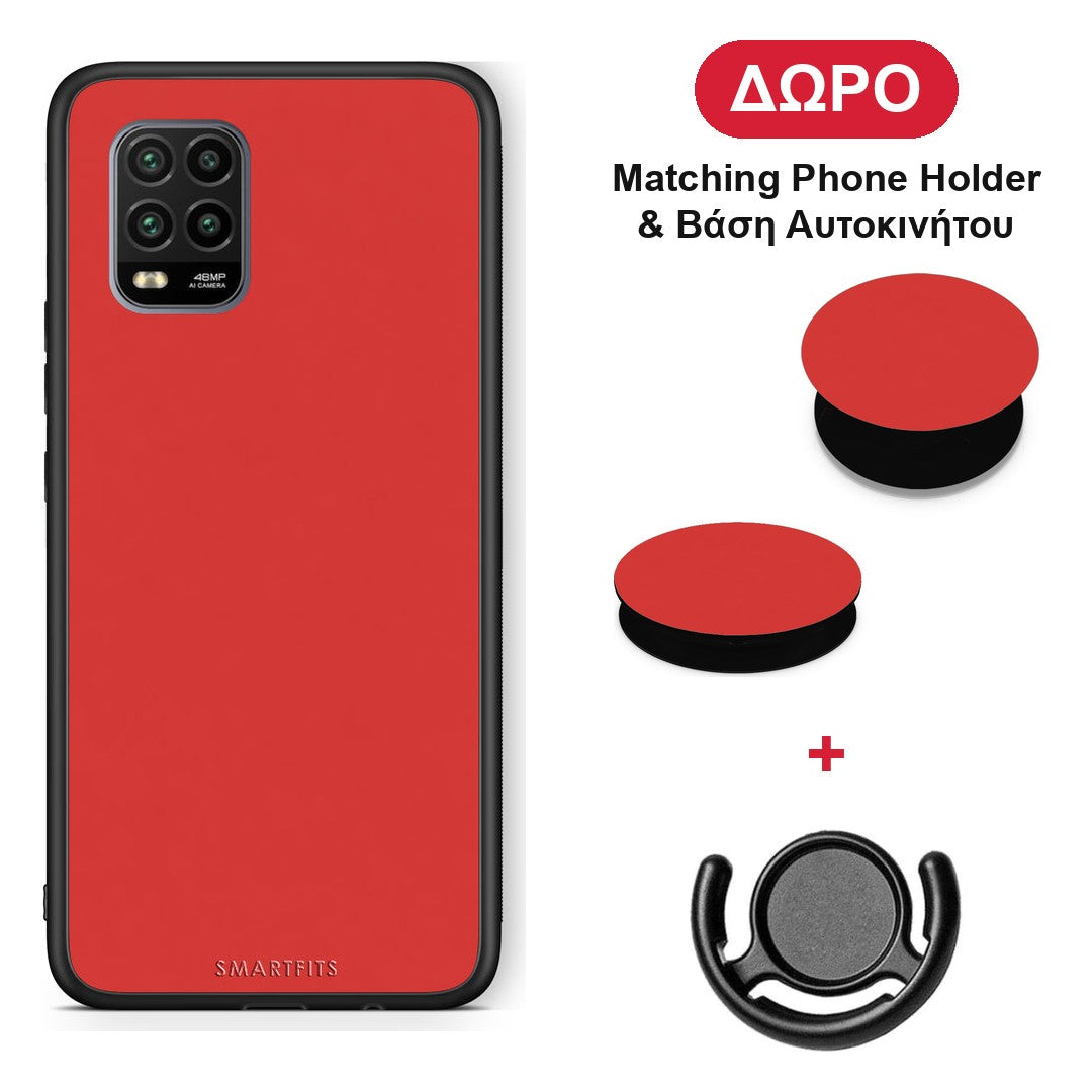 Poppy Red - Xiaomi Mi 10 Lite θήκη + Δώρο Phone Holder & Βάση Αυτοκινήτου