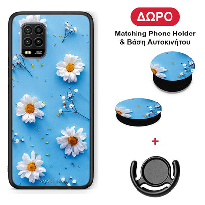 Real Daisies - Xiaomi Mi 10 Lite θήκη + Δώρο Phone Holder & Βάση Αυτοκινήτου