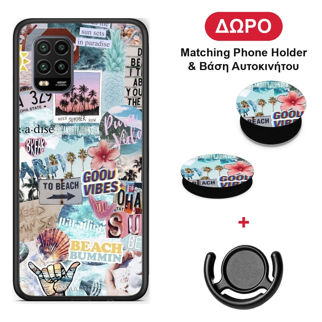 Summer Vibes - Xiaomi Mi 10 Lite θήκη + Δώρο Phone Holder & Βάση Αυτοκινήτου