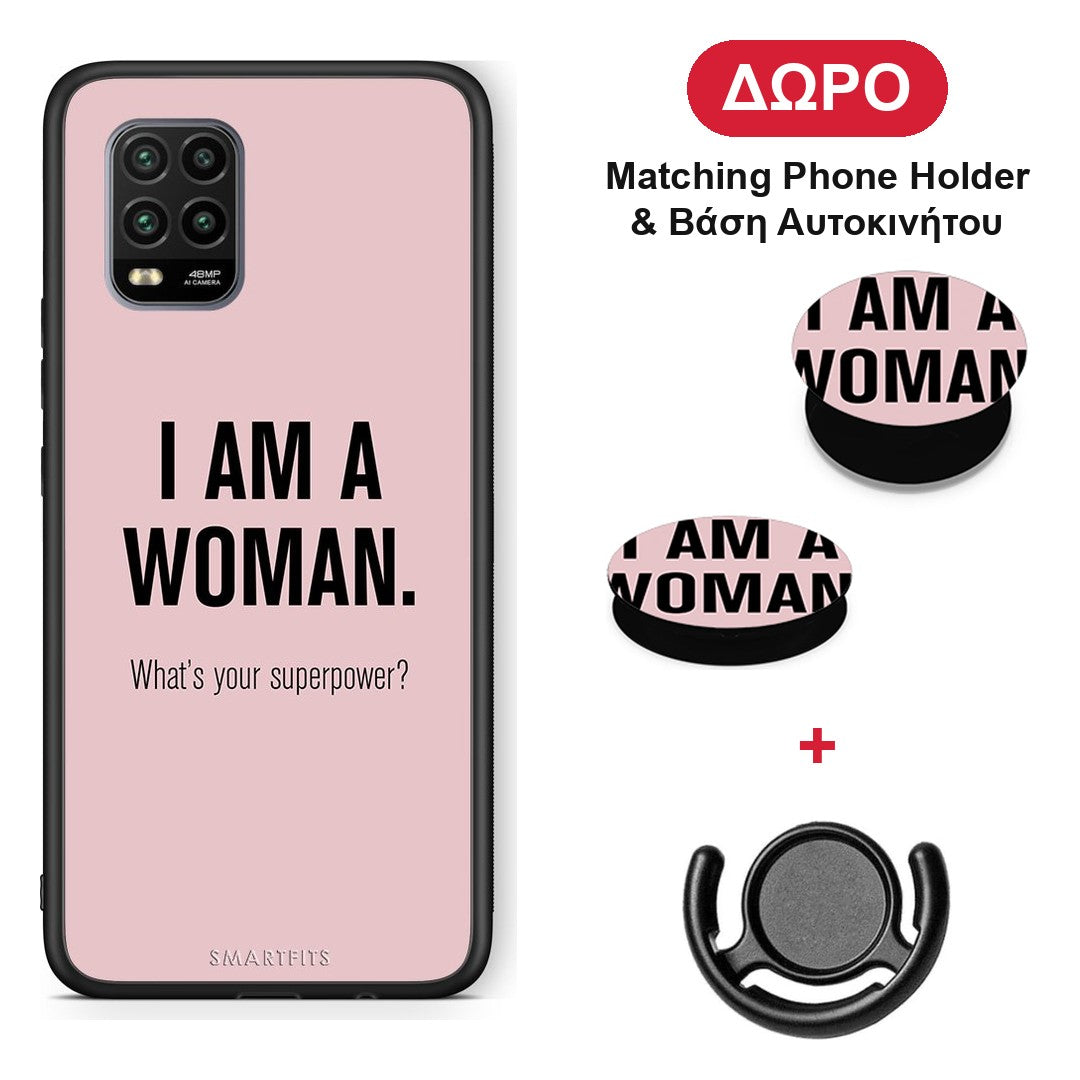 Superpower Woman - Xiaomi Mi 10 Lite θήκη + Δώρο Phone Holder & Βάση Αυτοκινήτου