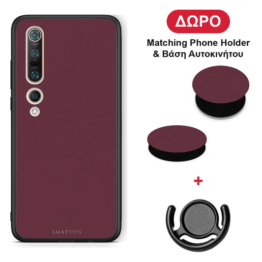 Muted Burgundy - Xiaomi Mi 10 θήκη + Δώρο Phone Holder & Βάση Αυτοκινήτου