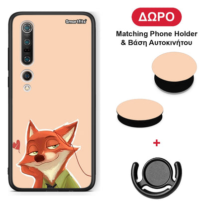 Nick Wilde And Judy Hopps Love 1 - Xiaomi Mi 10 θήκη + Δώρο Phone Holder & Βάση Αυτοκινήτου