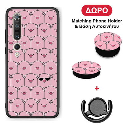 Pig Glasses - Xiaomi Mi 10 θήκη + Δώρο Phone Holder & Βάση Αυτοκινήτου