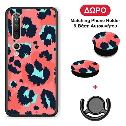 Animal Pink Leopard - Xiaomi Mi 10 θήκη + Δώρο Phone Holder & Βάση Αυτοκινήτου