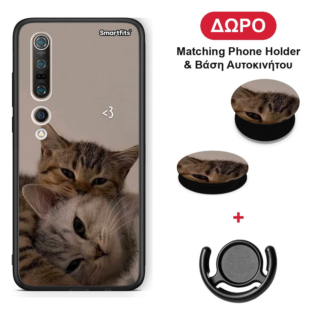 Cats In Love - Xiaomi Mi 10 Pro θήκη + Δώρο Phone Holder & Βάση Αυτοκινήτου