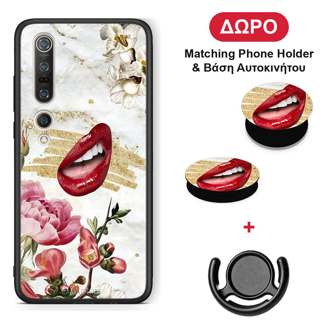 Red Lips - Xiaomi Mi 10 Pro θήκη + Δώρο Phone Holder & Βάση Αυτοκινήτου