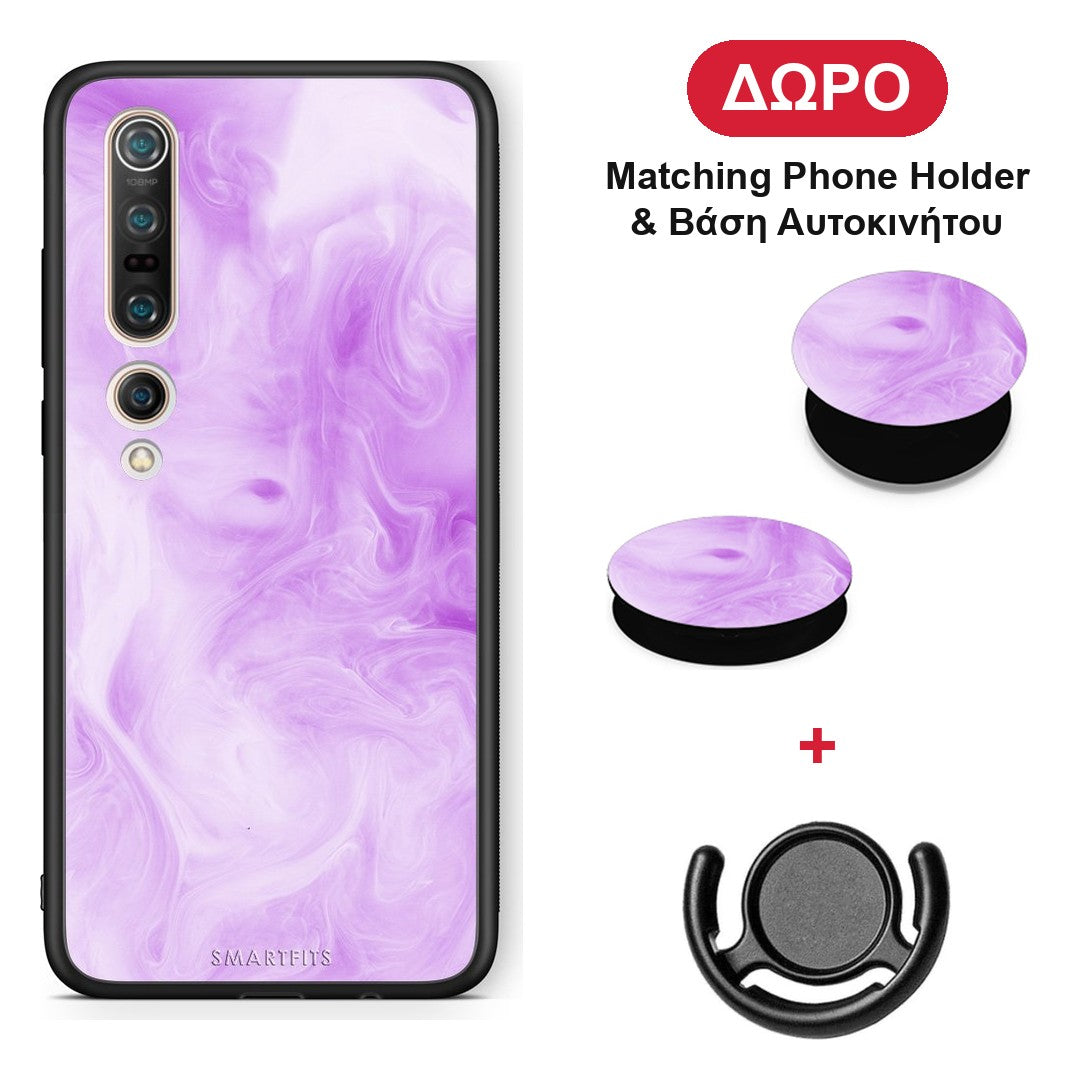 Watercolor Lavender - Xiaomi Mi 10 Pro θήκη + Δώρο Phone Holder & Βάση Αυτοκινήτου