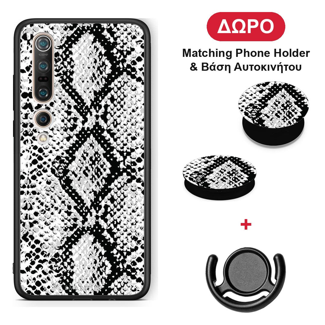 Animal White Snake - Xiaomi Mi 10 Pro θήκη + Δώρο Phone Holder & Βάση Αυτοκινήτου