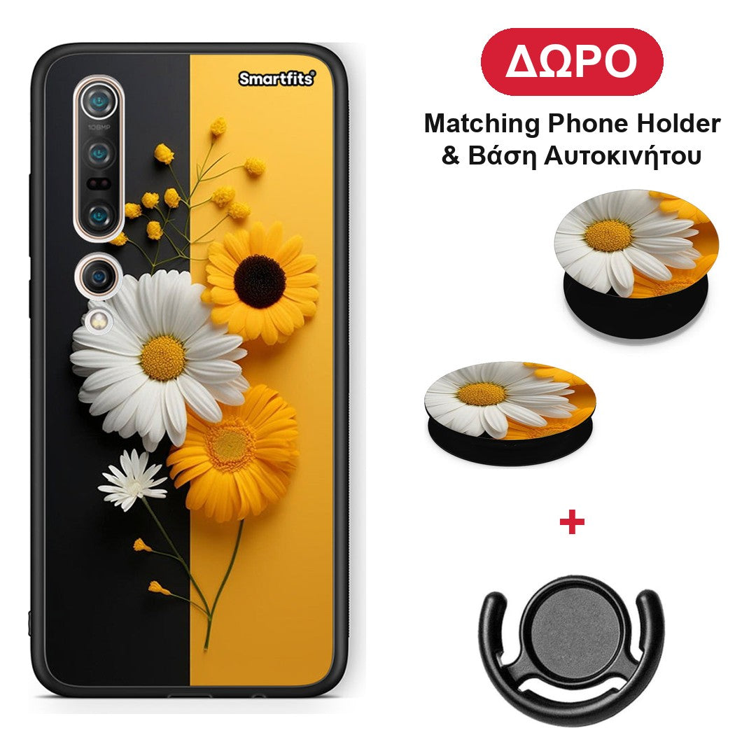 Yellow Daisies - Xiaomi Mi 10 Pro θήκη + Δώρο Phone Holder & Βάση Αυτοκινήτου