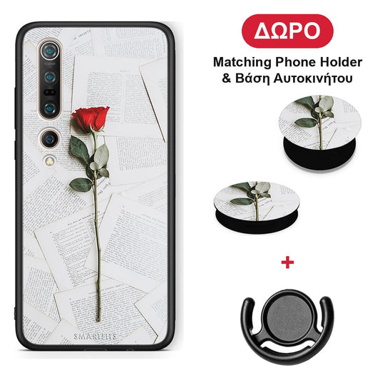 Red Rose - Xiaomi Mi 10 θήκη + Δώρο Phone Holder & Βάση Αυτοκινήτου