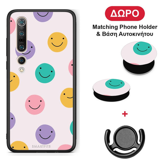 Smiley Faces - Xiaomi Mi 10 θήκη + Δώρο Phone Holder & Βάση Αυτοκινήτου
