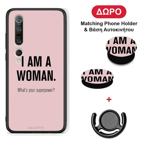Superpower Woman - Xiaomi Mi 10 θήκη + Δώρο Phone Holder & Βάση Αυτοκινήτου