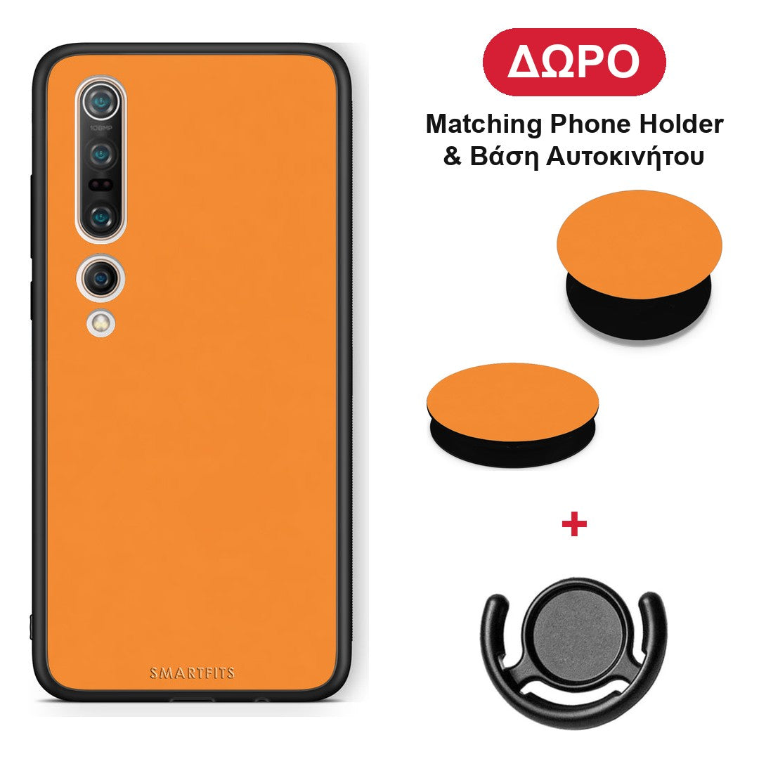Tangerine Orange - Xiaomi Mi 10 θήκη + Δώρο Phone Holder & Βάση Αυτοκινήτου
