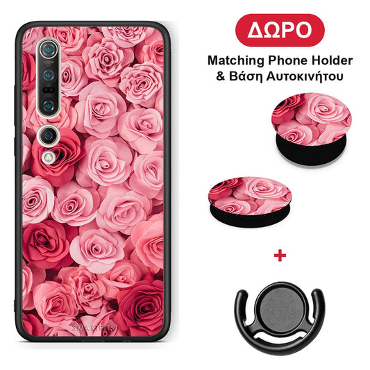 Valentine RoseGarden - Xiaomi Mi 10 θήκη + Δώρο Phone Holder & Βάση Αυτοκινήτου