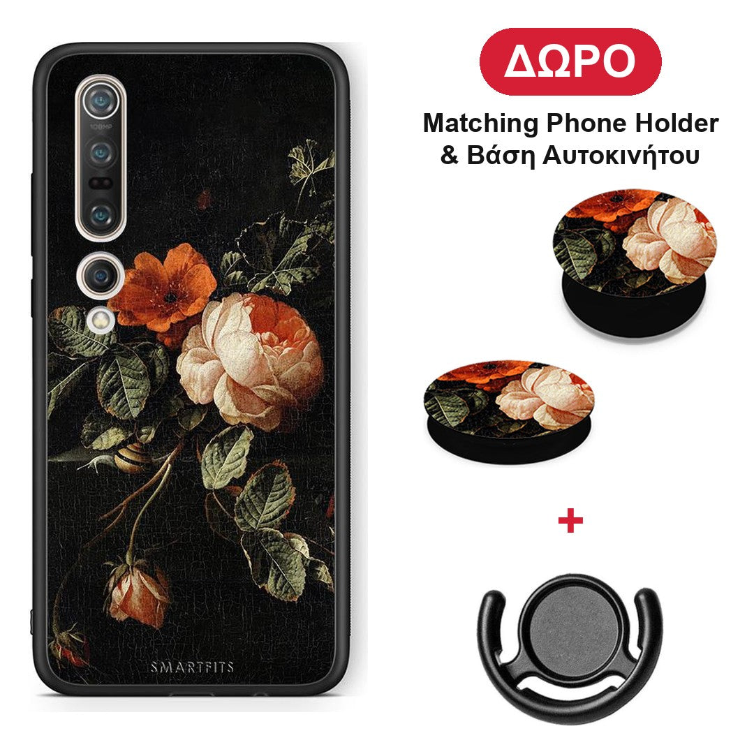 Vintage Roses - Xiaomi Mi 10 θήκη + Δώρο Phone Holder & Βάση Αυτοκινήτου
