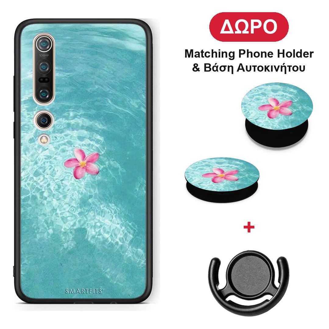 Water Flower - Xiaomi Mi 10 θήκη + Δώρο Phone Holder & Βάση Αυτοκινήτου