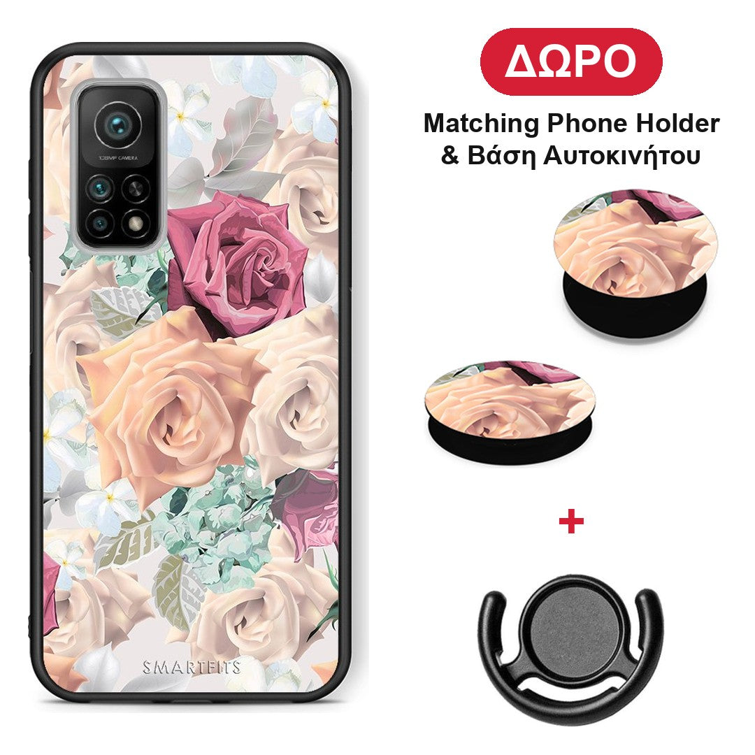 Floral Bouquet - Xiaomi Mi 10T / 10T Pro θήκη + Δώρο Phone Holder & Βάση Αυτοκινήτου