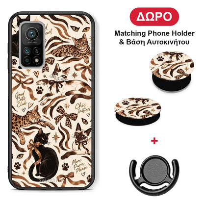 Wild Cats and Animal Print Collage - Xiaomi Mi 10T / 10T Pro θήκη + Δώρο Phone Holder & Βάση Αυτοκινήτου