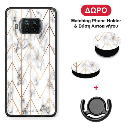 Marble Gold Geometric - Xiaomi Mi 10T Lite θήκη + Δώρο Phone Holder & Βάση Αυτοκινήτου
