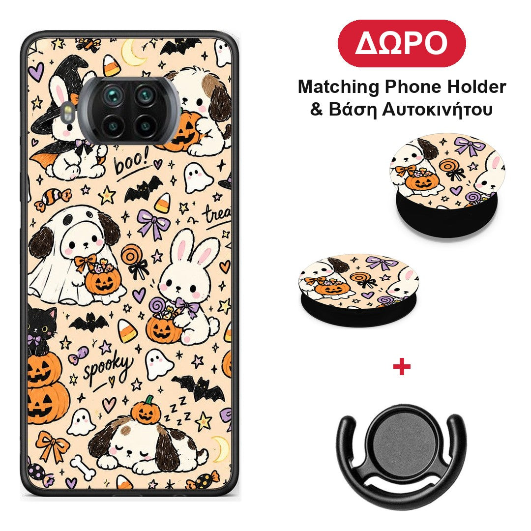 Halloween Puppies and Friends on Cream - Xiaomi Mi 10T Lite θήκη + Δώρο Phone Holder & Βάση Αυτοκινήτου