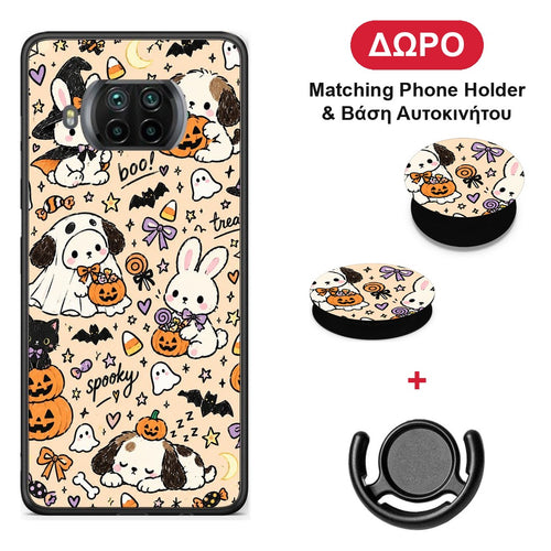 Halloween Puppies and Friends on Cream - Xiaomi Mi 10T Lite θήκη + Δώρο Phone Holder & Βάση Αυτοκινήτου
