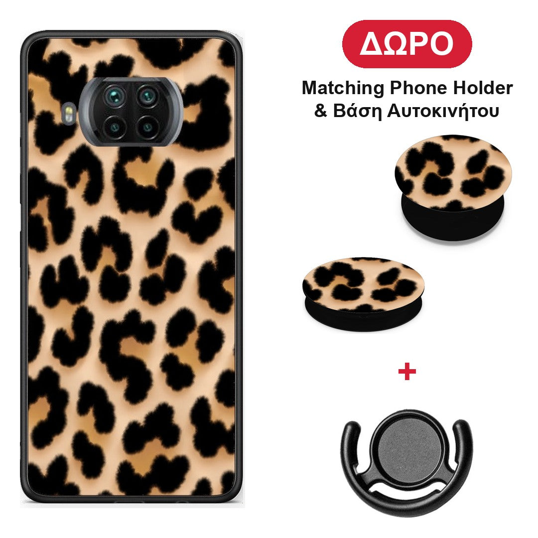 Leopard Print Tan Large - Xiaomi Mi 10T Lite θήκη + Δώρο Phone Holder & Βάση Αυτοκινήτου
