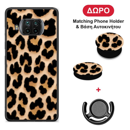 Leopard Print Tan Large - Xiaomi Mi 10T Lite θήκη + Δώρο Phone Holder & Βάση Αυτοκινήτου