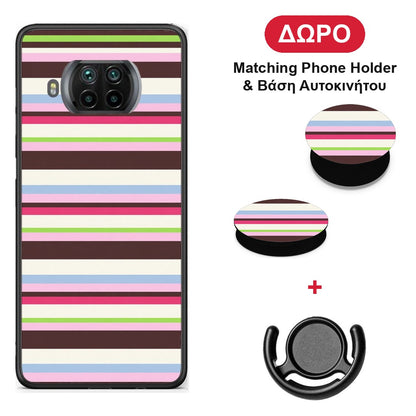 Multicolour Horizontal Stripes - Xiaomi Mi 10T Lite θήκη + Δώρο Phone Holder & Βάση Αυτοκινήτου
