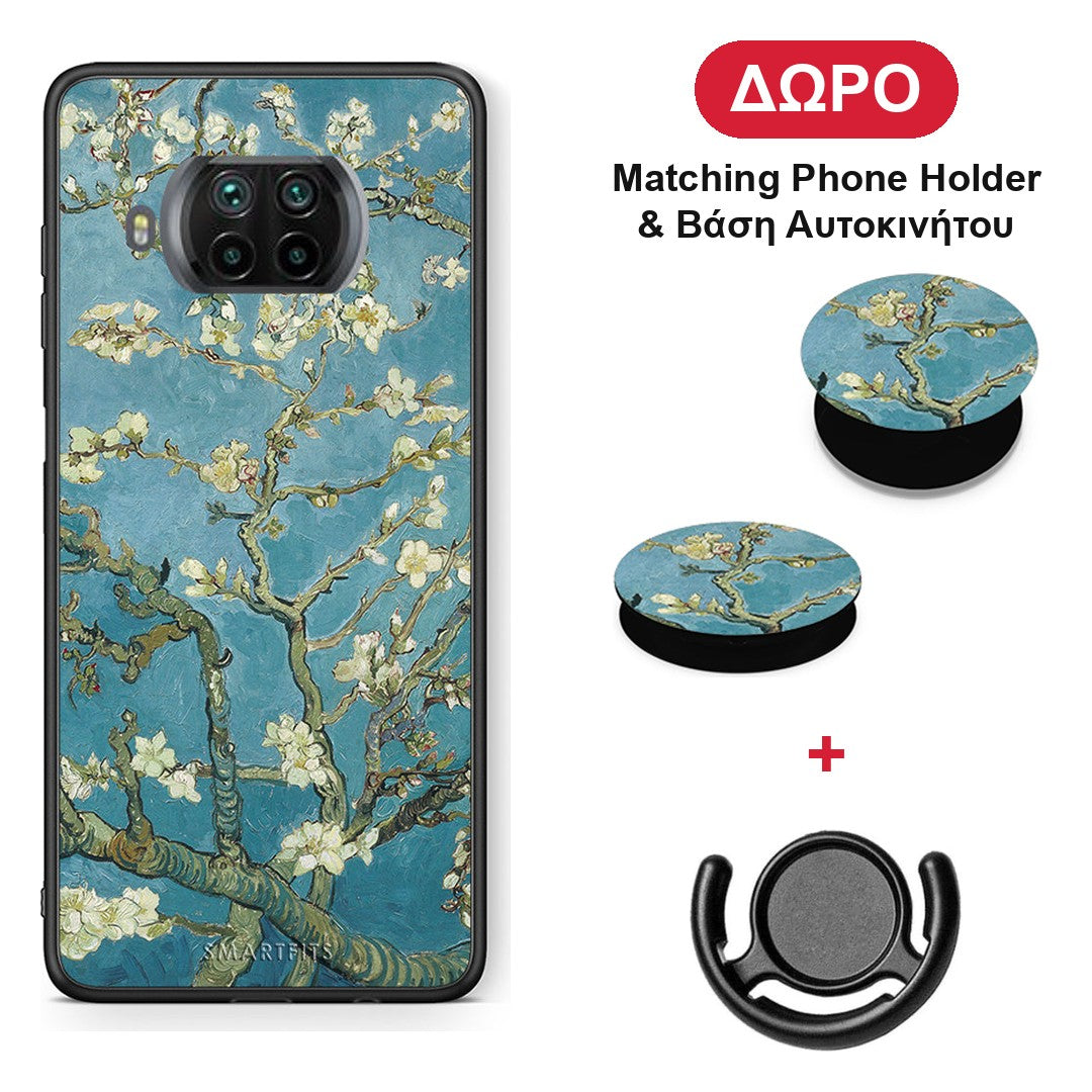 White Blossoms - Xiaomi Mi 10T Lite θήκη + Δώρο Phone Holder & Βάση Αυτοκινήτου