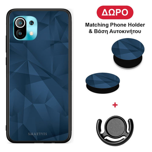 Geometric Blue Abstract - Xiaomi Mi 11 / 11 Pro θήκη + Δώρο Phone Holder & Βάση Αυτοκινήτου