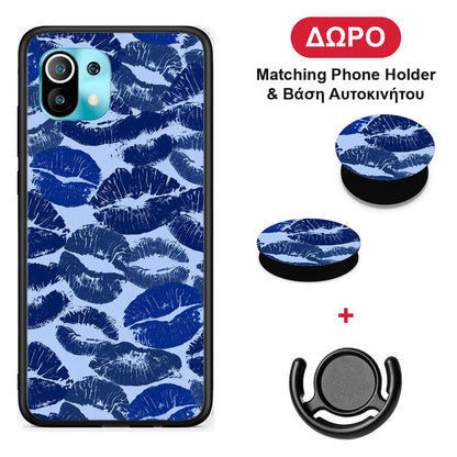Blue Lipstick Kisses - Xiaomi Mi 11 / 11 Pro θήκη + Δώρο Phone Holder & Βάση Αυτοκινήτου