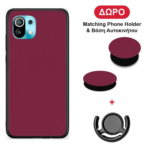 Burgundy - Xiaomi Mi 11 / 11 Pro θήκη + Δώρο Phone Holder & Βάση Αυτοκινήτου