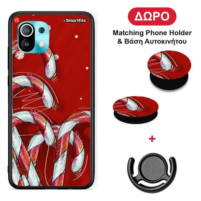 Candy Cane - Xiaomi Mi 11 / 11 Pro θήκη + Δώρο Phone Holder & Βάση Αυτοκινήτου