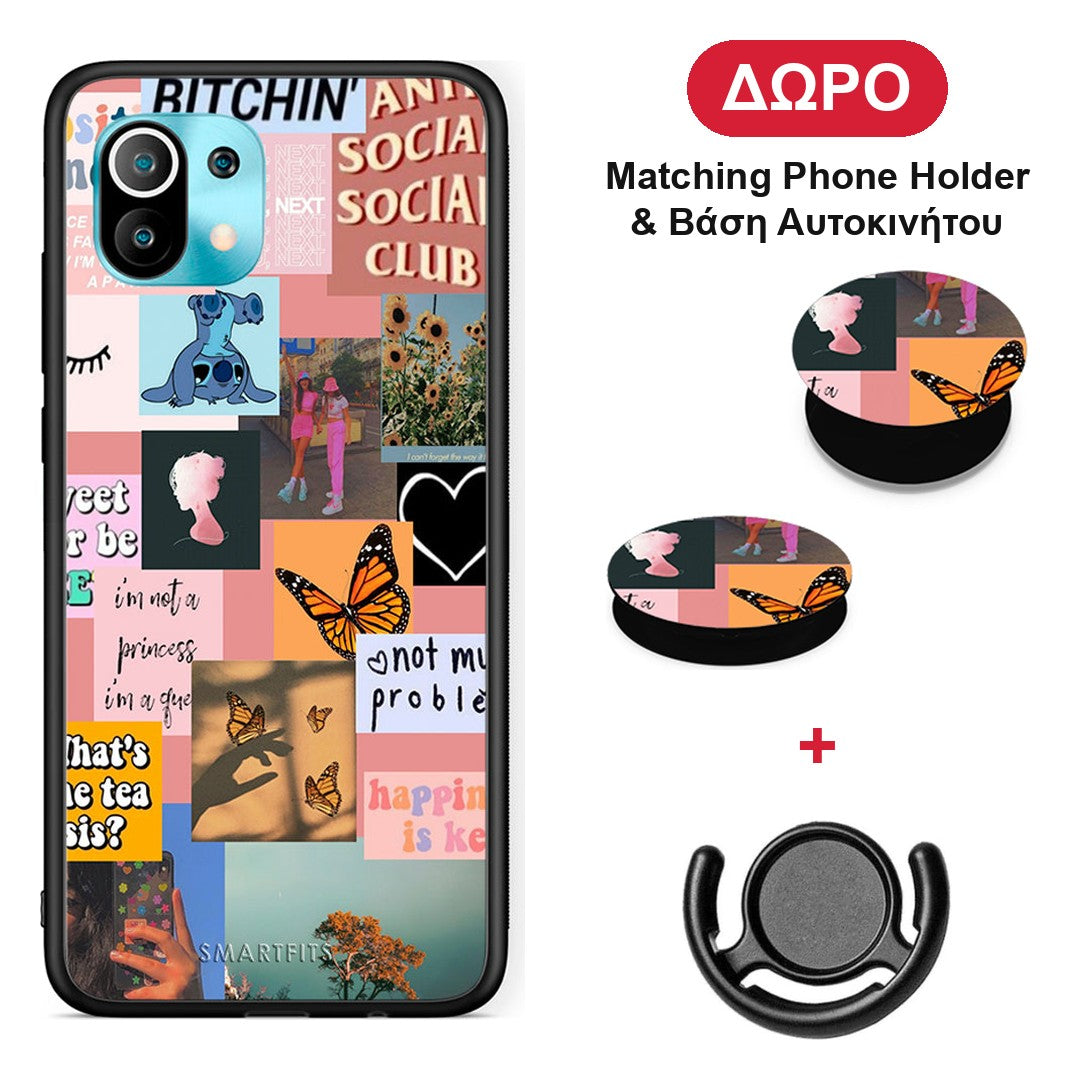Collage Bitchin - Xiaomi Mi 11 / 11 Pro θήκη + Δώρο Phone Holder & Βάση Αυτοκινήτου