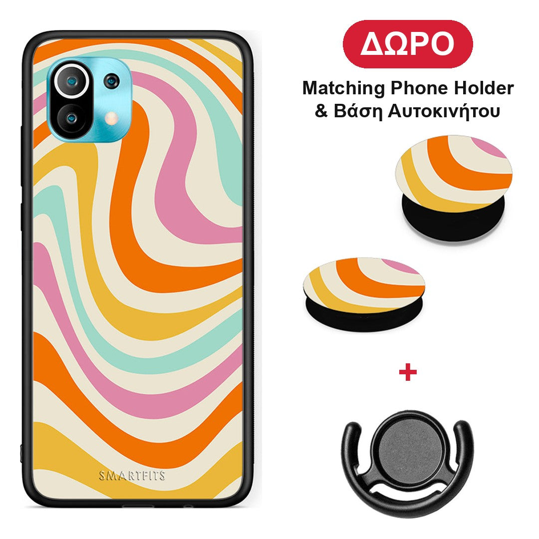 Colourful Waves - Xiaomi Mi 11 / 11 Pro θήκη + Δώρο Phone Holder & Βάση Αυτοκινήτου
