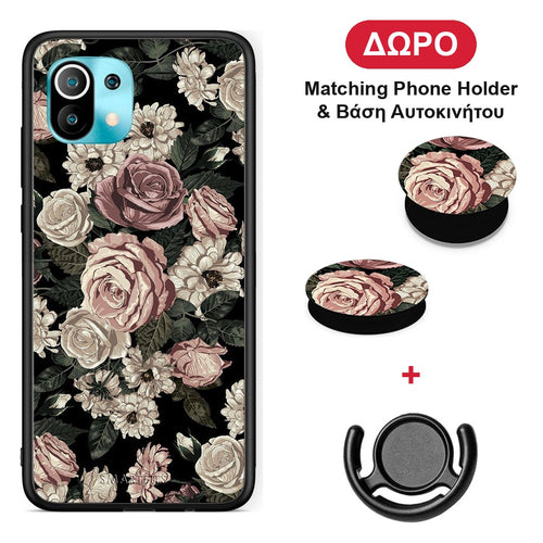 Flower Wild Roses - Xiaomi Mi 11 / 11 Pro θήκη + Δώρο Phone Holder & Βάση Αυτοκινήτου