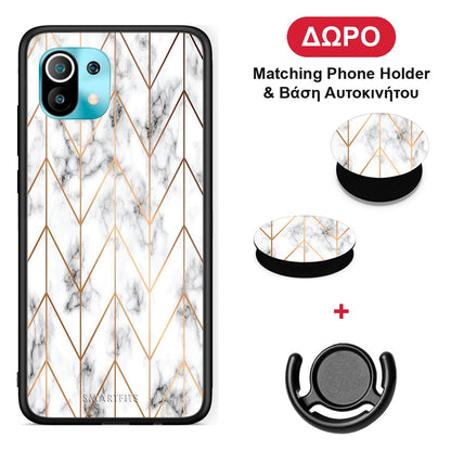 Marble Gold Geometric - Xiaomi Mi 11 / 11 Pro θήκη + Δώρο Phone Holder & Βάση Αυτοκινήτου