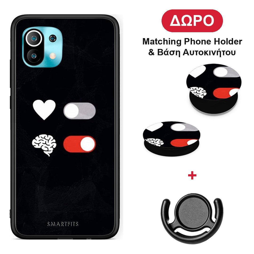 Heart Vs Brain - Xiaomi Mi 11 / 11 Pro θήκη + Δώρο Phone Holder & Βάση Αυτοκινήτου