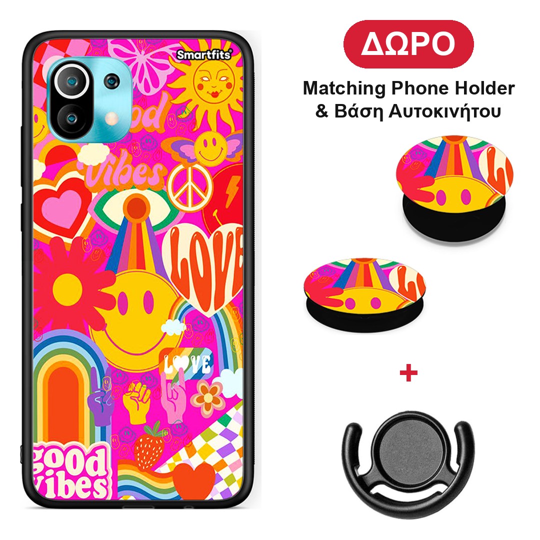 Hippie Love - Xiaomi Mi 11 / 11 Pro θήκη + Δώρο Phone Holder & Βάση Αυτοκινήτου