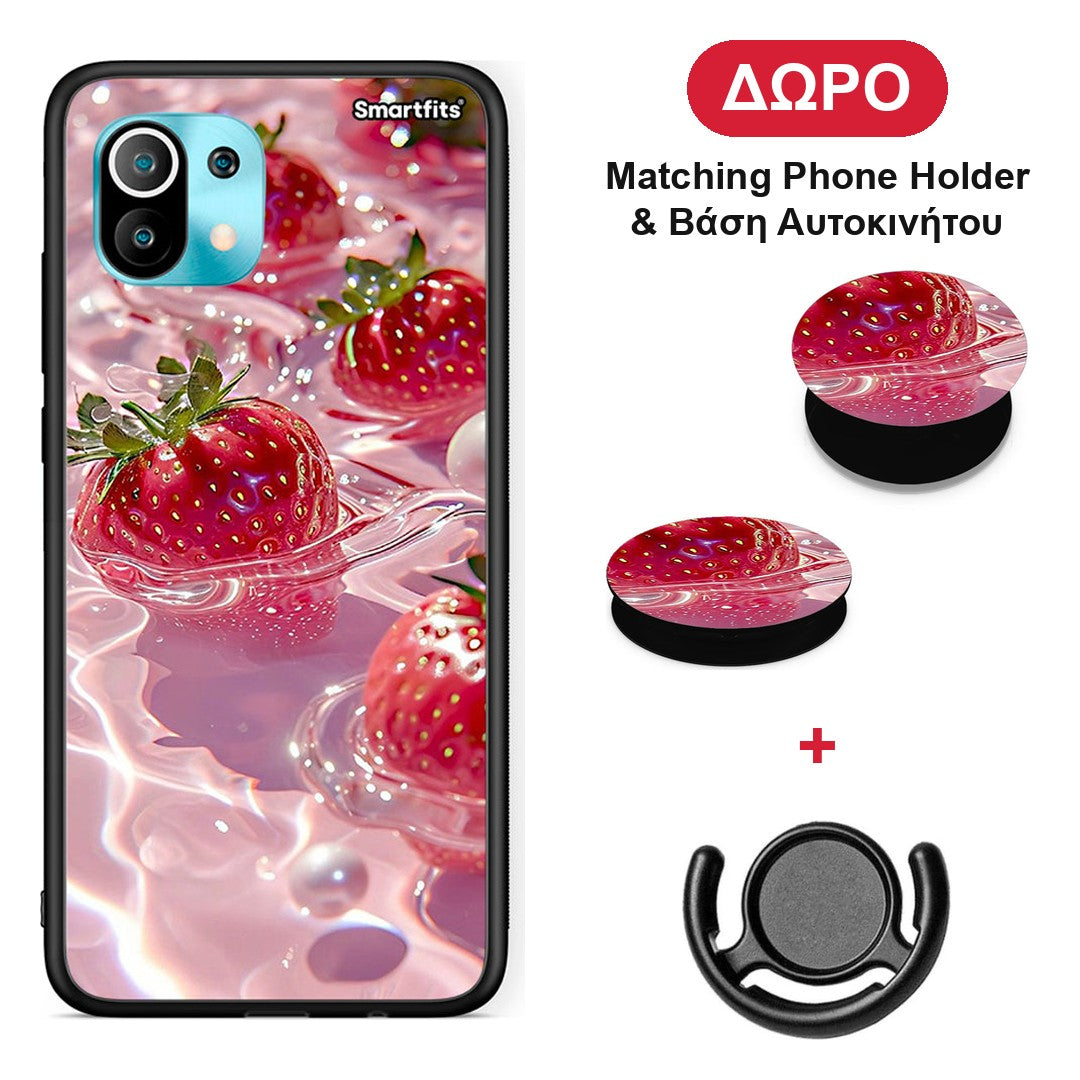Juicy Strawberries - Xiaomi Mi 11 / 11 Pro θήκη + Δώρο Phone Holder & Βάση Αυτοκινήτου